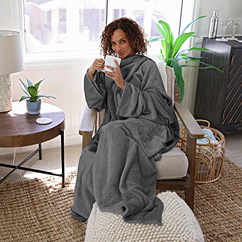 Catalonia Wearable Blanket with Sleeves and Pocket, Cozy Soft Fleece