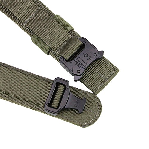 Aiduy Tactical Heavy Duty Waist Belt Military Style Belt Nylon Belts with Metal Buckle Molle System 1.5" (Ranger Green, X-Large)