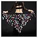 Wuchieal Women's Belly Dancing Belt Colorful Waist Chain Belly Dance Hip Scarf Belt (Black with colorful Beads, One Size)