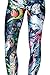 QZUnique Women's Classic Retro Printed Pattern Ankle Length Elastic Tights Leggings
