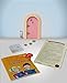 The Irish Fairy Door Company - Pink Round Door - Includes Magic Key in a Bottle, 3 Stepping Stones, Fairy Lease Agreement, Notepad, and Fairy Welcome Guide