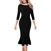 VFSHOW Womens Vintage Elegant Cocktail Party Bodycon Pencil Mermaid Midi Mid-Calf Dress
