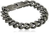 Men's Antique Finish Stainless Steel Curb Chain Bracelet, 8.25