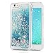 MOLLYCOOCLE iPhone 6s Case, iPhone 6 Case, Liquid Sparkle Glitter Case Clear TPU Shell Bling Design Quicksand Cute Star Flowing Cover for iPhone 6/6s - Blue