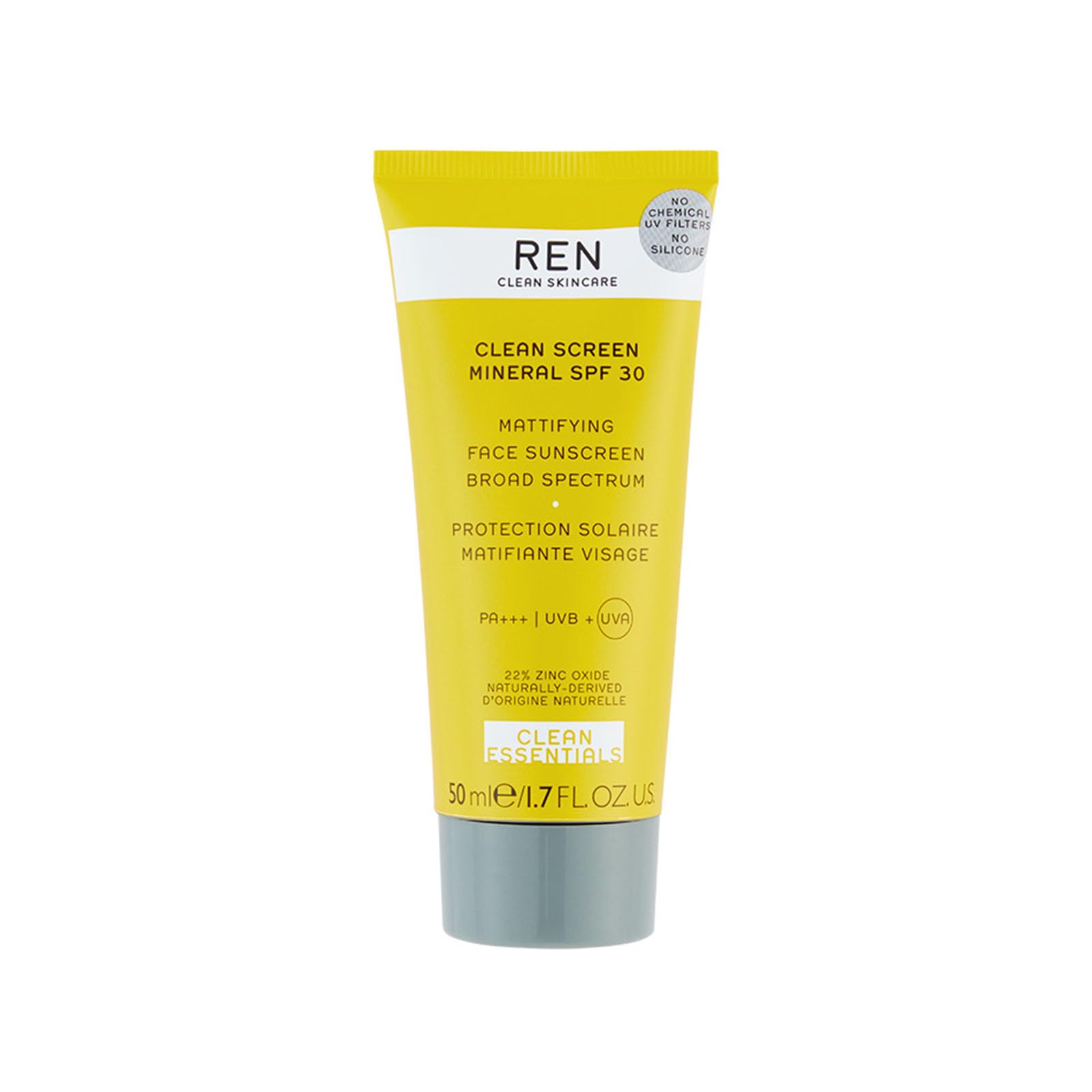 REN Clean Skincare Clean Screen Mineral Mattifying Face Sunscreen for Sensitive Skin SPF 30 50ml (Packaging may vary)