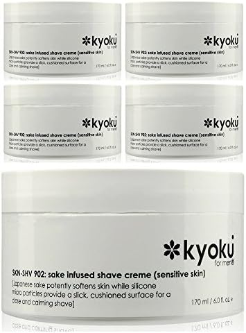 Kyoku For Men 14325324721 Sake Infused Shave Cream - For Sensitive Skin - 170ml-6oz (5 pack)