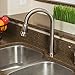 Grandview Pull Down Kitchen Faucet Gooseneck Style by Pacific Bay (Brushed Satin Nickel) – This Beautiful Upgrade Features a Side Single Lever Controls, and a Soap Dispenser