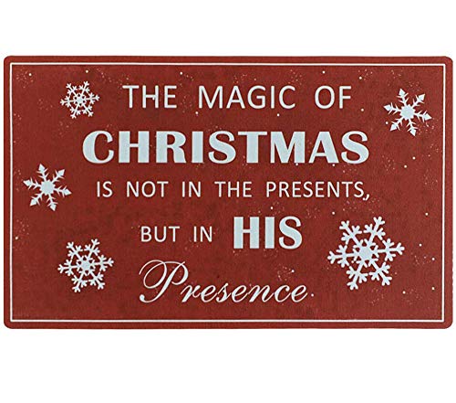 WHY Decor Merry Christmas Rug Cute Seasonal Floor Mat Merry Christmas Indoor Outdoor Welcome Doormat Xmas Doormat Holiday Door Mats Non Slip Christmas Welcome Mat with Snowflakes Wisdom Quotes