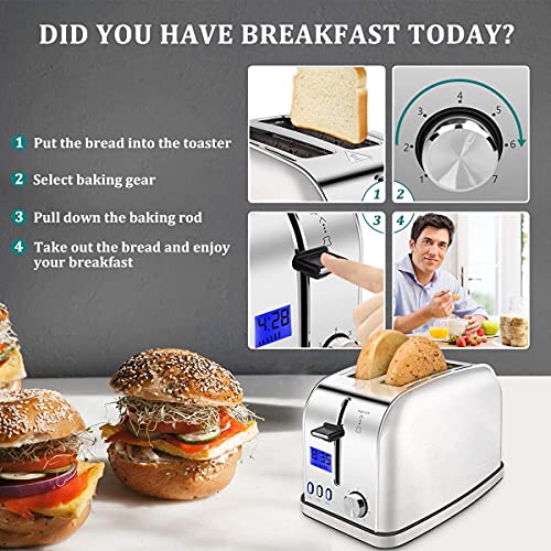 Toasters Best Rated Prime 2 Slice Toaster Stainless Steel with LCD