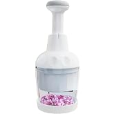 Раｍᴘеᴦеԁ СҺеf Manual Food Chopper &ndash; Hand Vegetable Chopper, Onion Chopper, Garlic Chopper, Nuts Chopper, Food Dicer Mincer &ndash; Handheld Kitchen Tool for Salad Fruits Nuts, Dishwasher Safe, White