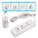 ETvalley Travel Charger Set Power Strip with 2AC Outlets and 4 USB Plugs - International Travel Outlet Plug Adapter Set (US to Euro/UK, UK to USA/AU) Color White