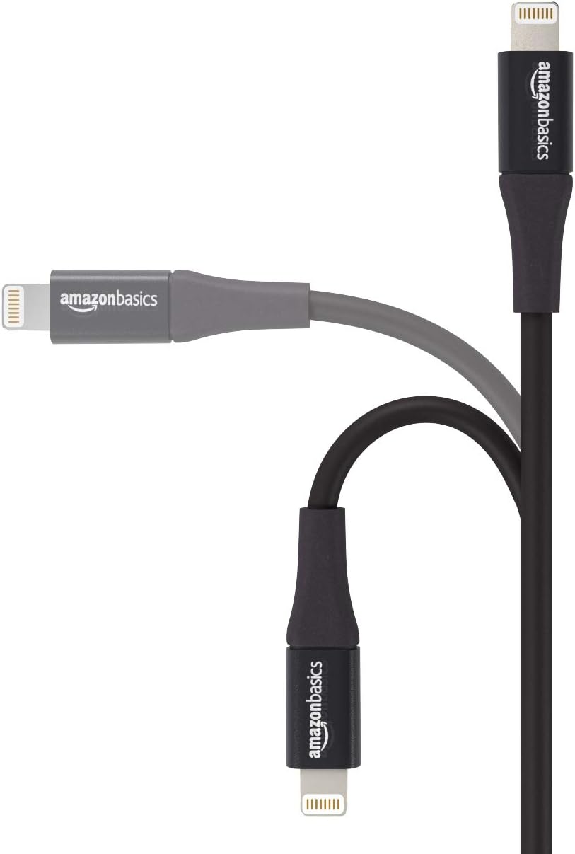 Basics USB A Cable with Lightning Connector, Premium Collection, MFi Certified Apple iPhone Charger, 10 Foot, Black