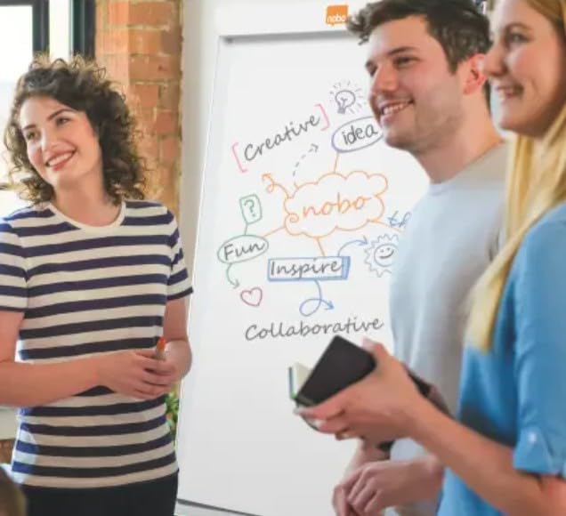 Nobo Desktop Flipchart Easel Pad, Desktop Flipchart Pad, 40 Sheets, 580 x 480 mm, Plain White