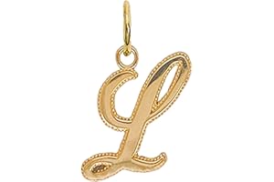 Takar Gold Initial Letter Pendant For Necklaces, 10k Gold A-Z Big Letter Charm Necklace Jewelry for Men And Women. Made In USA