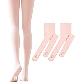 Deesorxin Ballet Tights for Girls 2 Pairs Convertible Transition Dance Tights School Pantyhose for Toddler/Little/Big Kids