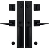 TMC Double Door Handlset for Front Door in Matte Black (Keyed Entry Handle and Dummy Hanlset Set),MDHST2016DB-SK