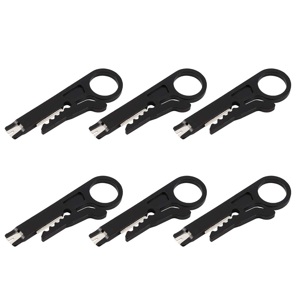 SPEEDWOX Mini Wire Stripper 6 Pcs Black Network Wire Stripper Wire Stripping Tool Mini Wire Cutter Portable Crimping Tool 3.5 Inches