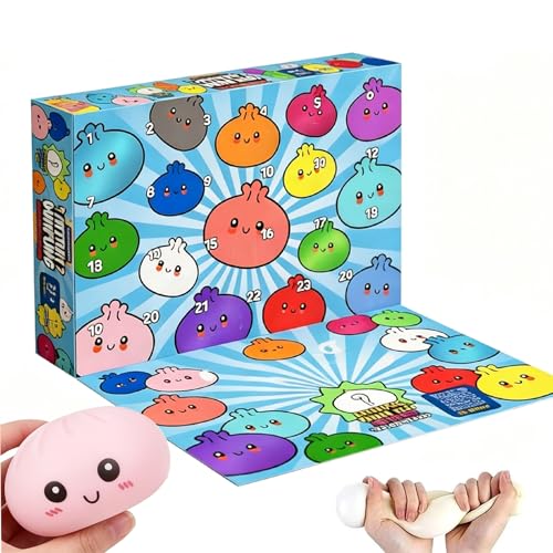 2026 Squishies Dumpling Mystery Advent Countdown Calendar, Dumpling Squishies, 24 PCS Surprise Squishies Toys, Stress Relief Sensory Fidget Toy for Anxiety Relief Hand Relax, Birthday(Random)