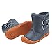 Kuner Baby Boys Pu Leather Faux Fleece Rubber Soles Warm Snow Boots (13.5cm(12-18Months), Gray)