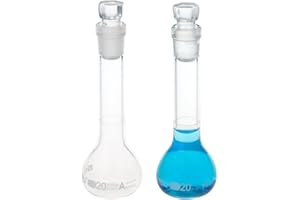 ALWSCI 20 ML Volumetric Measuring Flask Set NS12/14 Glass Stopper, Graduated, ASTM Class A Borosilicate Glass 3.3 for Laboratory, 2 PCS