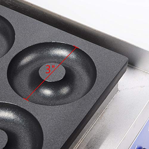 Wotefusi Donut Maker Donut Backer 6 Pieces Electric Doughnut Maker Machine for Home Kitchen Commercial Use 110V