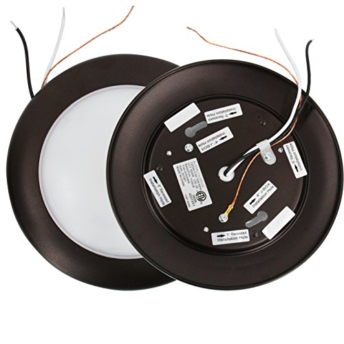 15W 7.5'' Dimmable LED Disk Light,Mini LED Ceiling light,Flush Mount Ceiling Fixture,LED Downlight (120W Replacement), Daylight, ENERGY STAR, Installs into Junction Box Or Recessed Can,5000K4PK(O)