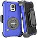 Samsung Galaxy S5 Case, Galaxy S5 Case, BENTOBEN Hybrid Protective Soft&Hard Case with Rotating Kickstand Belt Clip Holster Cover Case for Samsung Galaxy S5 S V I9600 GS5 All Carriers, Dark Blue