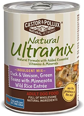 Natural Ultramix Duck &amp; Venison, Green Beans with Minnesota Wild Rice Entree for Adult Dogs, 13.2-Ounce Cans (Pack of 12)