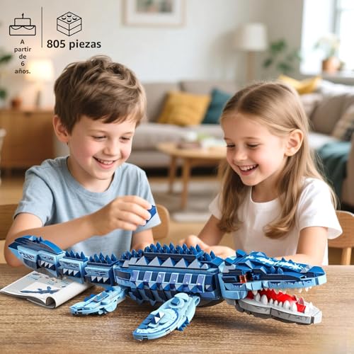 TYCOLE Mosasaurus Dinosaurios Juguetes 805 Piezas, Dinosaurio Juego de Construcción, Regalo para Niños y Niñas 7+, Halloween, Navidad y Cumpleaños