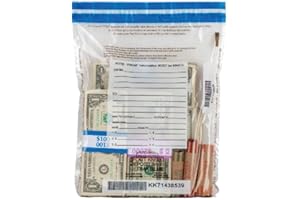 BankSupplies Ultima Blue Clear Cash Deposit Bags | 9W x 12H | Pack of 50 | Captive Flap Closure | Tamper Evident Tape | Write-on Panel | Heat, Cold & Moisture Detection | Deposit Plastic Bags