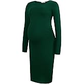 Smallshow Women's Long Sleeve Maternity Dress Ruched Pregnancy Clothes