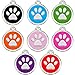 CNATTAGS Stainless Steel with Enamel Pet ID Tags Designers Round Paw (Blue)