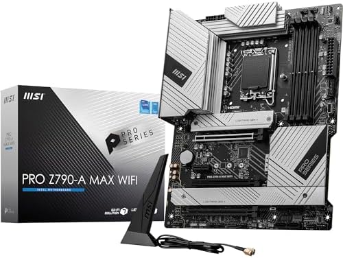 MSI PRO Z790-A MAX WiFi ProSeries Motherboard (Supports 12th/13th/14th Gen Intel Processors, LGA 1700, DDR5, PCIe 5.0, M.2, SATA 6G, 2.5Gbps LAN, USB 3.2 Gen2, Wi-Fi 7, Bluetooth 5.4, ATX)