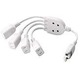 ELECOM 電源ケーブル ACアダプタを4個つなげる 0.2m ホワイト T-ADR4WH
