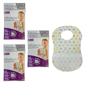 Bibsters by Neat Solutions Large Disposable Bibs with Patented Crumb-Catcher, Leak Proof Liner, and Reusable Fastener…