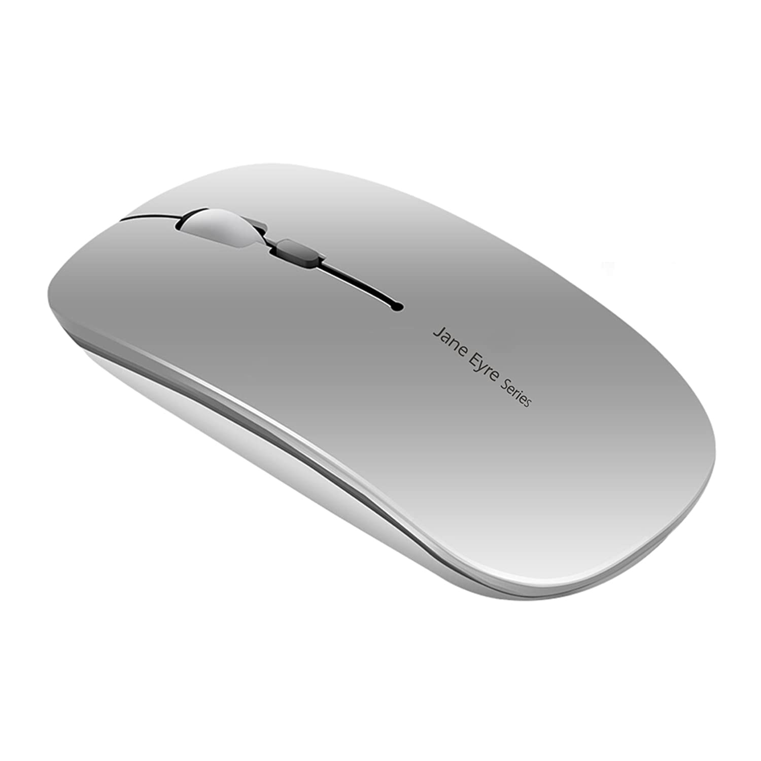 Uiosmuph Q5 Wireless Mouse, 2.4GHz Slim Portable Wireless Mouse for Laptop, Rechargeable Ergonomic Computer Mouse with USB Receiver for Mac PC Notebook Macbook Chromebook, Sliver
