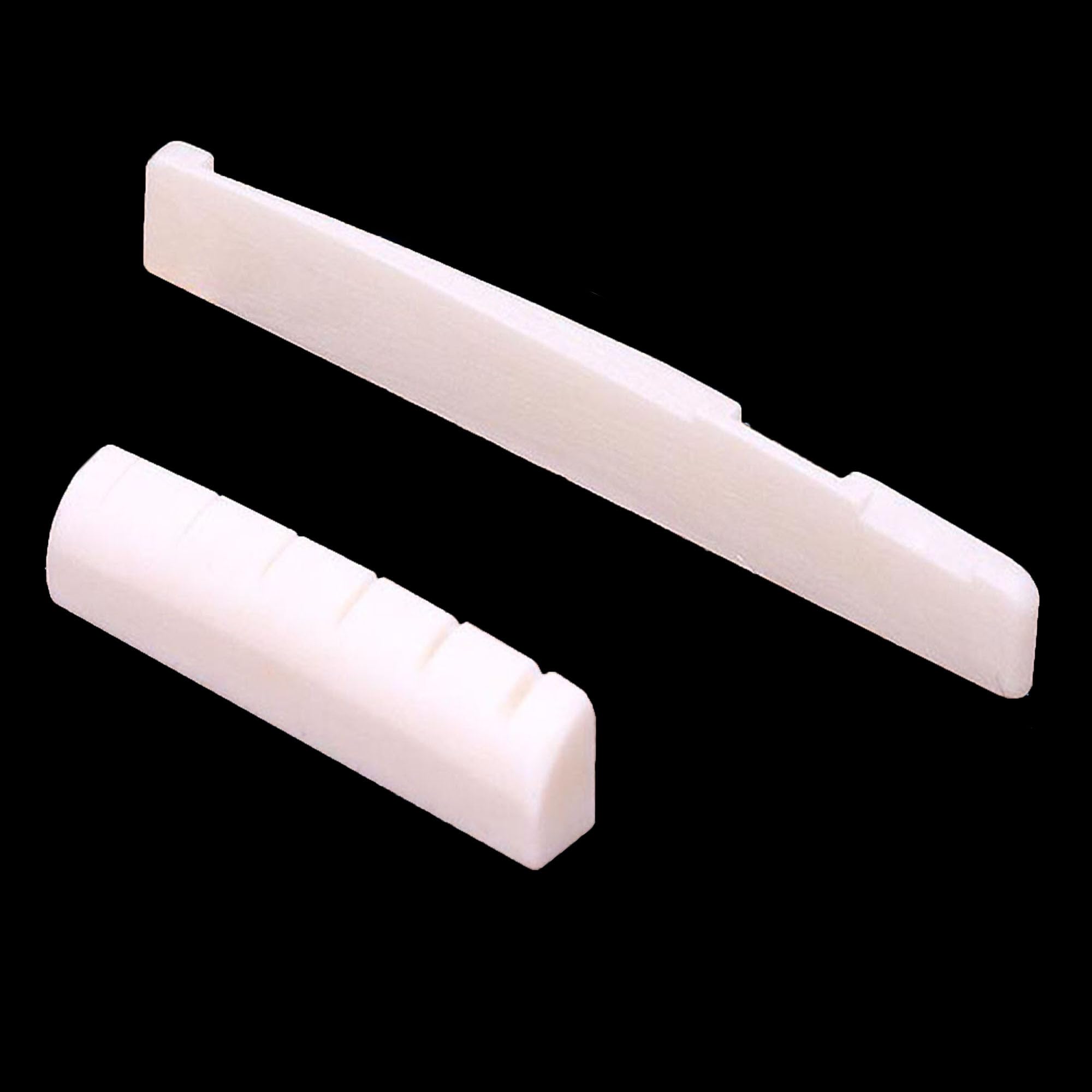 MINGZE 6 String Acoustic Classical Guitar Bone Bridge Saddle and Nut Made of Real Bone (For Acoustic)