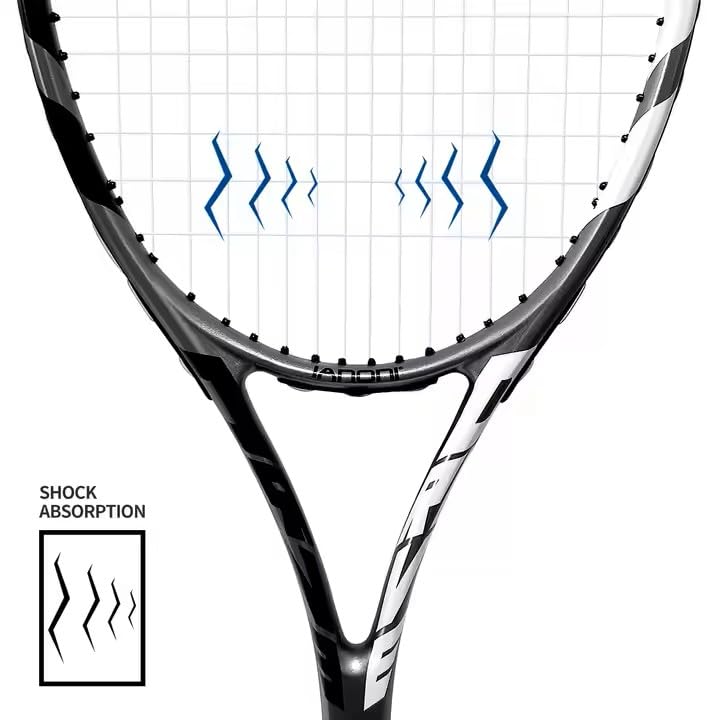 2-Player Tennis Racket Set for Adults - Professional 27-Inch Carbon Fiber Racquets, Includes 3 Tennis Balls & Premium Carry Bag - Lightweight & Shockproof Design