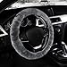 Zento Deals Soft Stretchable Sheepskin Grey Steering Wheel Cover Protector - A Must Have for All Car Owners for a More Comfortable Driving