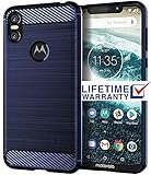 Motorola One Case, Moto One Case, Moto P30 Play Case, Asmart Shock Absorption Case Motorola One Slim Carbon Fiber Cover Flexible TPU Protective Phone Case for Motorola One/Moto P30 Play (Blue)