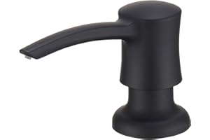 Kmeino Soap Dispenser for Kitchen Sink, Built in Sink Soap Dispenser Matte Black ABS Pump Head with 11 Ounce Soap Bottle