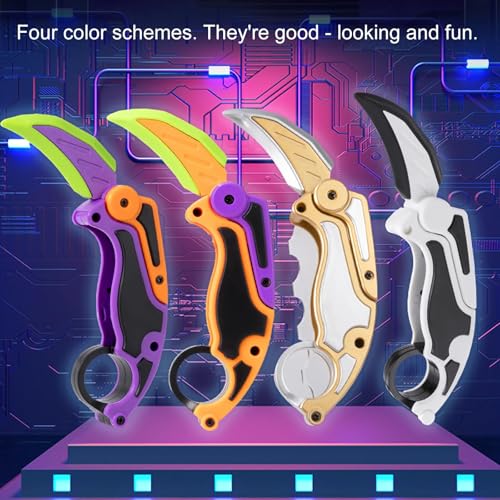 Last Page® 3D Gravity Carrot Knife Toys Set Multi Styles Claw Knife Stress-Relieving Toy Suitable for Relieving ADHD and Anxiety (4Pcs)