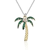 WSNANG Coconut Palm Tree Pendant Necklace Tropical Coconut Tree Jewelry