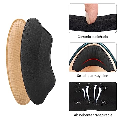 Almohadillas de Talón, Protectores de Talón, Adhesivas, Cómodas, Suaves, Zapatos, 4 Pares, Reutilizable
