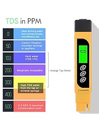 TDS Meter Digital Water Tester, Lxuemlu 3 en 1 TDS, Temperatura y EC Meter con Funda de transporte, 0 9999ppm, Ideal TDS Test Kit para Beber Agua, Acuarios y más