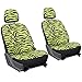 OxGord 21pc Zebra Car Seat Cover, Carpet Floor Mat, Steering Wheel Cover and Shoulder Pad Set - Universal Fit, Truck, SUV, or Van - Lime Green