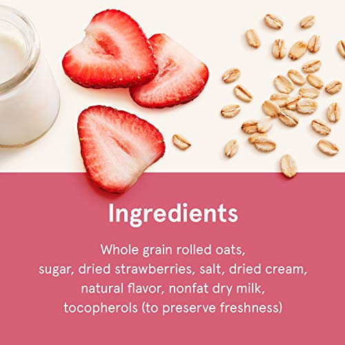 Quaker Instant Oatmeal, Strawberries and Cream, Individual Packets, 1.