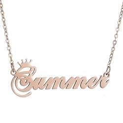 SKQIR Personalized Name Necklace Rose Gold