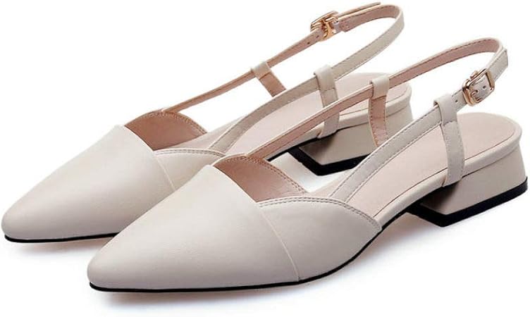Amazon.com: Pointed Toe Sandals with Square Heels Slingbacks Summer Casual Shoes Women Elegant 