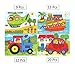 Vileafy Drivers Series Toddler Puzzles Set, 4-Pack 4 Complexities, 6 1/2” x 4 1/2” Per Pack.
